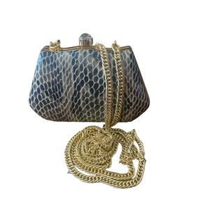 Mini bag / gold plated /faux skin